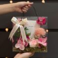 Túi hoa lụa mica